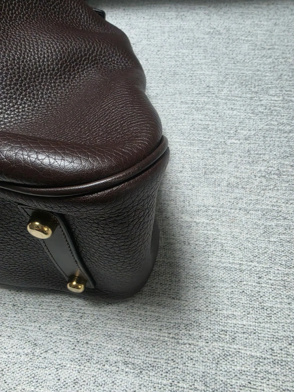 Coach Dark Brown Pebbled Leather Hobo with Gold Hardware